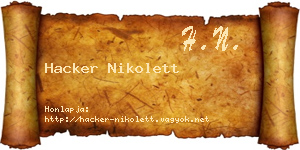 Hacker Nikolett névjegykártya