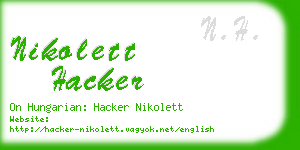 nikolett hacker business card